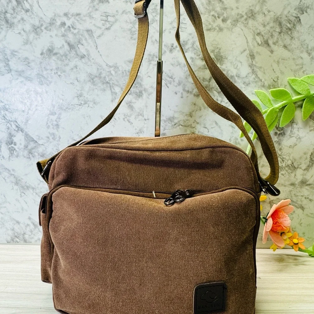 Han Yun Canvas Handbags Shoulder Bag Mens Brown